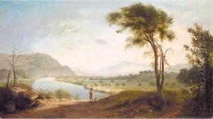 View Of The Valley Of The Lune, Lancaster, With A Traveller On A Path In The Foreground