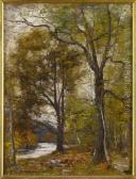 Wooded River Landscape, Autumn - view 1