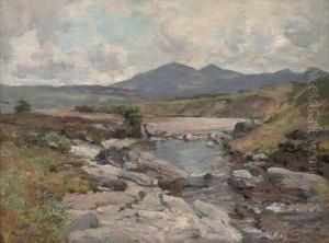 A Stream Through An Extensive Highland Landscape by Joseph Henderson