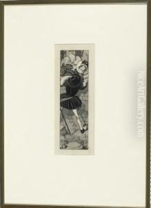 Edeldame Und Edelmann Beim Uberklettern Einer Mauer by Adolf Hengeler