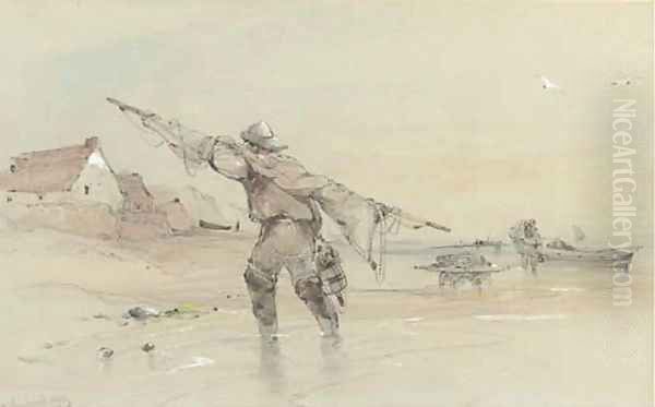 Fishermen with their boats at Sheringham - view 1
