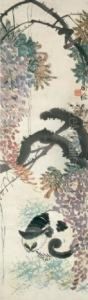 Cat And Wisteria by Chen Hengke