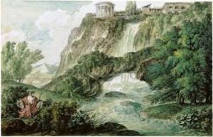 A Pair Of Landscapes, One Classical, The Other Romantic In Subject by Philippe Auguste Hennequin