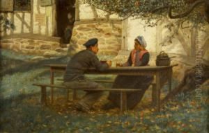 Romantic Interlude Under The Apple Tree, Normandy by William John Hennessy