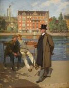 Promenade By The River by Erik Henningsen