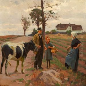 A Grandfather And His Grandchild On Their Way To The Market by Erik Henningsen