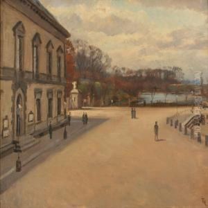 Scene From The Custom House In Copenhagen by Frants Peter Didrik Henningsen