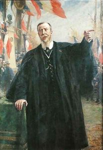 Paul Deroulede (1846-1914) Making a Speech at Bougival, January 1913 by Fernand-Anne Piestre Cormon