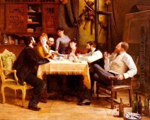 Un Dejeuner D'Amis (A Friends' Lunch) by Fernand-Anne Piestre Cormon