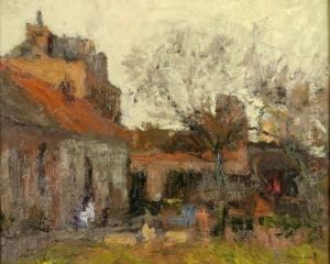Paysage Huile Sur Panneau Signee En Bas A Droite. 36 by Narcisse Henocque