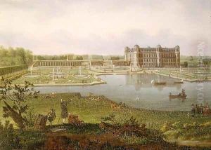 Chantilly in 1781, View from Vertugadin (detail)