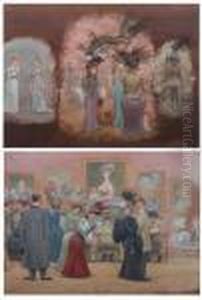 Come Girls As The Men Say "here's To Looking At You" by Edward Lamson Henry