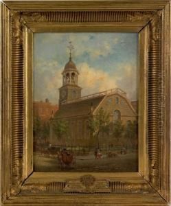 Street Scene Depicting The Middle Dutch Church On Nassau Str. In Ny