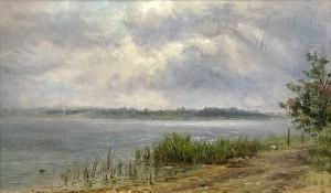 Landscape Of A Lake As The Sun Is Breaking Through by Edward Lamson Henry
