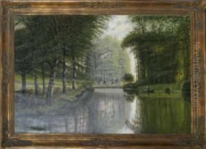 Anglers In The Woods, O/c by Edward Lamson Henry