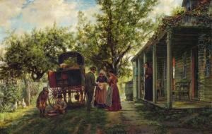 ''the Itinerant Peddler Displaying His Wares'' by Edward Lamson Henry
