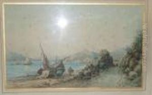 Pecheurs En Bord De Cote.