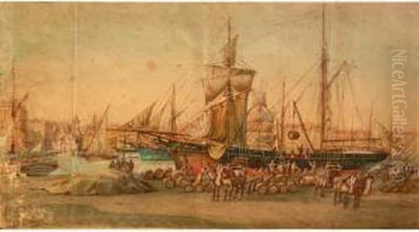 Vues Du Vieux-port : Le Debarquement Des Oranges Et Le Ponttransbordeur - view 1