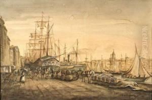 Le Dechargement Des Tonneaux A Marseille. by Emile Henry
