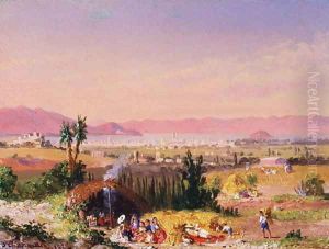 A View of Mexico City with an Encampment, 1878