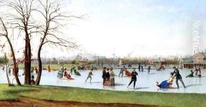 Circle of Skaters, Bois de Boulogne by Conrad Wise Chapman