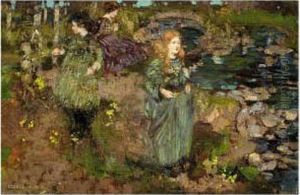 Girls Gathering Cowslips