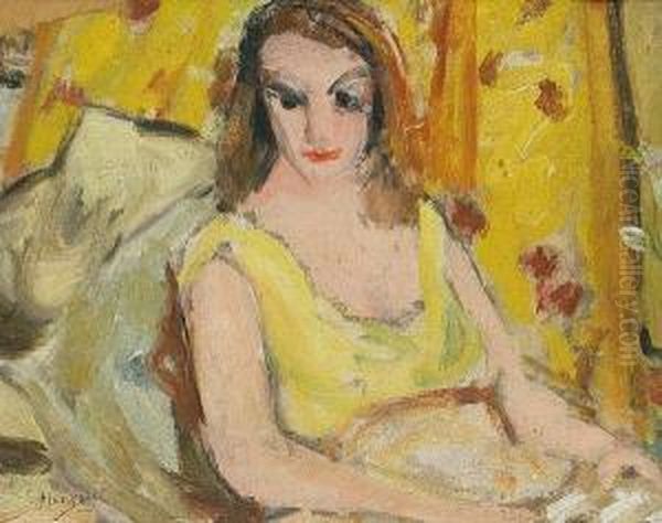 Portrait Of A Lady In A Yellow Dress - view 1