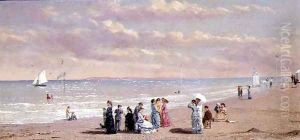 Elegant Figures on a Beach by Conrad Wise Chapman