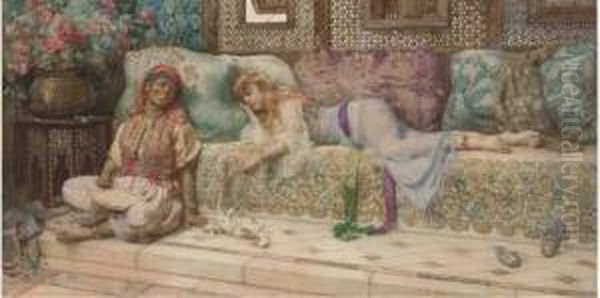 Turkish Ladies Playing With A Kitten - view 1