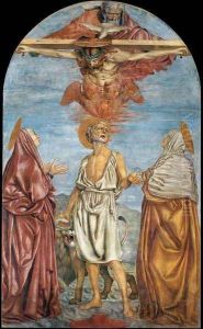 The Holy Trinity St Jerome And Two Saints 1453 by Andrea Del Castagno