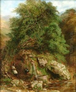 Girl Bythe Watering Place by Frederick Henry Henshaw