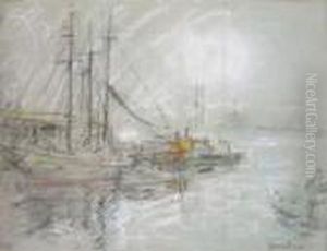 American Harbor Scene by Glenn Cooper Henshaw