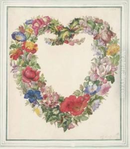 A Floral Heart: Design For A Frontispiece (?) by Herman Henstenburgh