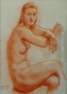 Seatednude by Gudmund Hentze