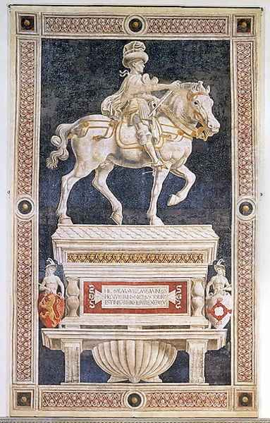 Equestrian monument of Niccolo Marucci da Tolentino (d.1435), 1456 by Andrea Del Castagno