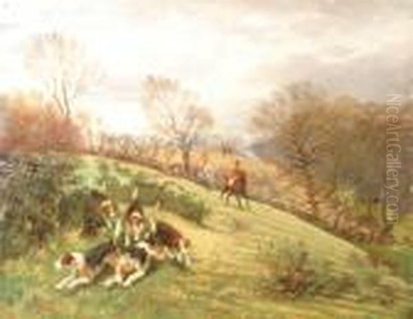 Hunting Scene With Huntsmen And Hounds In Pursuit - view 1
