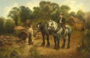 Bauer Mit Pferden by Wilson Hepple