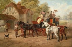 Outside The Coach And Horses by Edward Benjamin Herberte