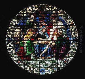Oculus depicting the Deposition of Christ, 1444 by Andrea Del Castagno
