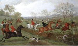 The Hunt In Full Cry by Edward Benjamin Herberte