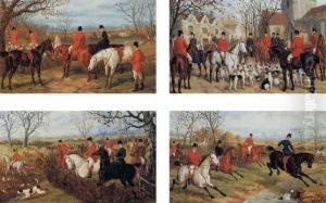 The Meet; Drawing Cover; Full Cry; And The Kill, A Set Of Four
Paintings by Edward Benjamin Herberte