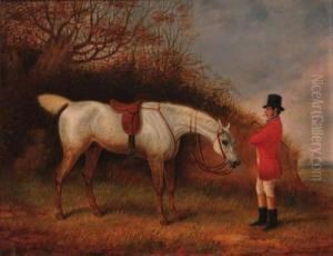 A Huntsman With His Grey Hunter by Edward Benjamin Herberte
