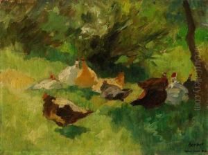 Huhner Im Garten by Thomas Ludwig Herbst