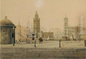A Group Of Watercolours Of
Liverpool, Including Hanover Street, James Street, Thithebarn Street,
Whitechapel And Charles Strret, Georges Dock, School Lane Showing Church
Lane And Cumberland Street by William Gavin Herdman