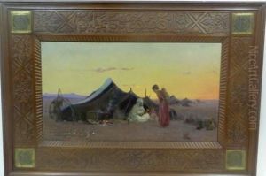 Campement De Bedouins A La Tombee Du Jour