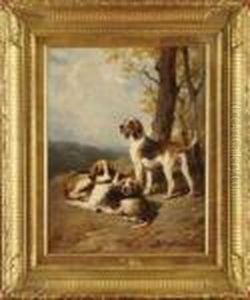 Chien De Chasse Au Repos by Leon-Charles Hermann