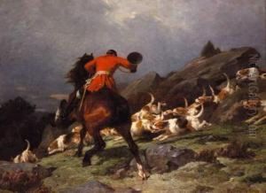 La Chasse A Courre, 1888 Ou 89 by Leon-Charles Hermann