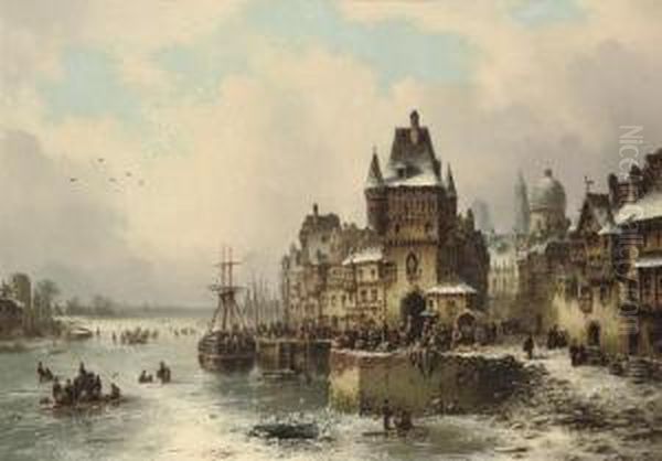 Market Day On A Frozen Lake - view 1