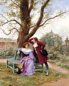Flirtation by Georges Jules Auguste Cain