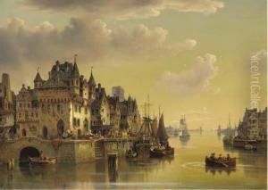 A Fantasy Town At Dusk
